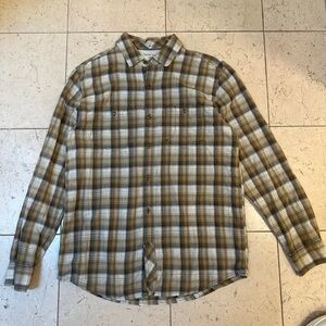 Horny Toad Brown Plaid Casual Shirt
